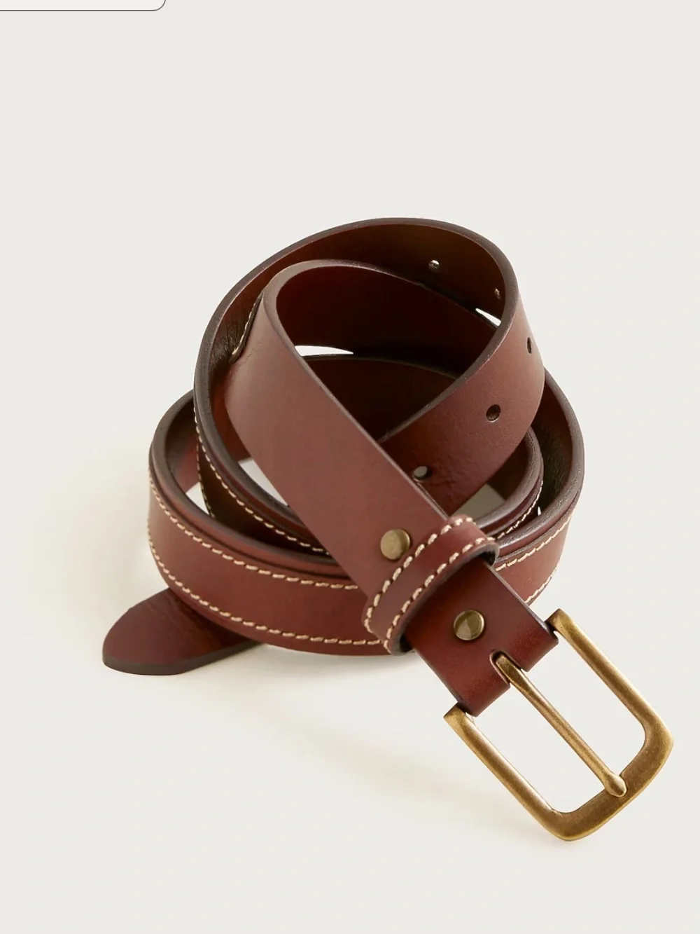 J crew 34 Leather belt with square brass buckle
